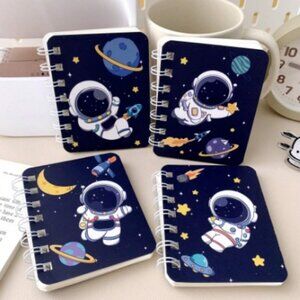Pequeña Libreta Espiral Serie Astronauta A7, 80 Hojas, Gruesa, Mini Bloc De Nota